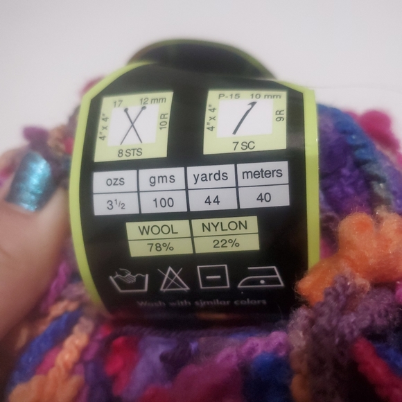 2/$15 Y2K Boucle Yarn Sensations Fanatic Blue Multi 807404087701 - Picture 3 of 5